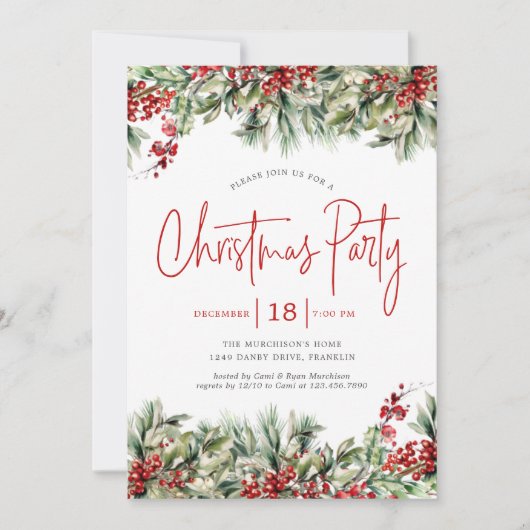 Elegante feestelijke groene feestdag kaart (Voorkant)