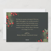 Elegante feestelijke groene kerst non foto feestdagenkaart (Achterkant)