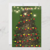 Elegante feestelijke groene kerstboomlampen kaart (Achterkant)