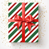 Elegante feestelijke groene rode strepen kerst cadeaupapier