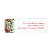 Elegante feestelijke groene vakantie retouradres etiket (Voorkant)