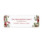 Elegante feestelijke groene vakantie retouradres etiket (Voorkant)