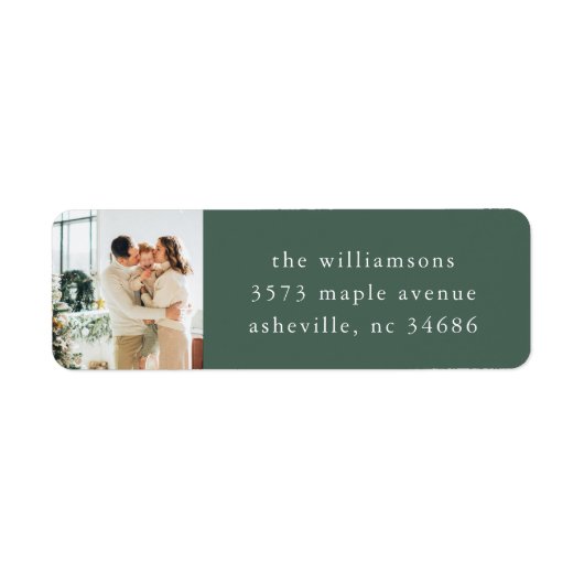 Elegante feestelijke groene vakantiefoto retouradr etiket (Voorkant)