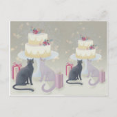 Elegante Feestelijke Katten Viering Briefkaart (Voorkant)