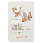 Elegante feestelijke kerst botanische foto album magneet (Verticaal)