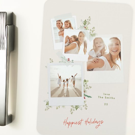Elegante feestelijke kerst botanische foto album magneet