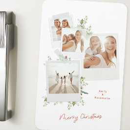 Elegante feestelijke kerst botanische foto album magneet