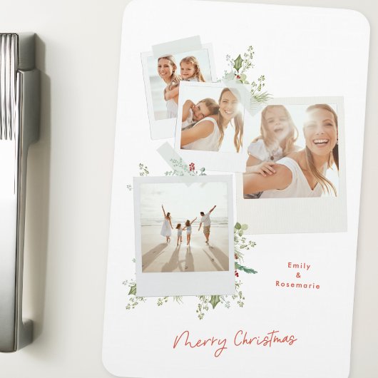 Elegante feestelijke kerst botanische foto album magneet