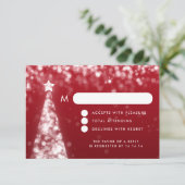 Elegante feestelijke kerst bruiloft RSVP Zilver Ro (Staand voorkant)