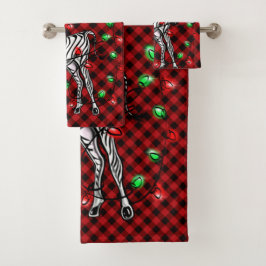 Elegante feestelijke kerst Zebra twinkle lichten Bad Handdoek