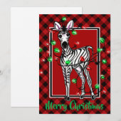 Elegante feestelijke kerst Zebra twinkle lichten Feestdagenkaart (Voorkant / Achterkant)