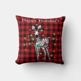 Elegante feestelijke kerst Zebra twinkle lichten Kussen