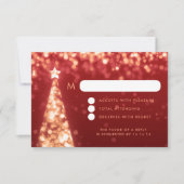 Elegante feestelijke kerstbruiloft RSVP Gold (Voorkant)