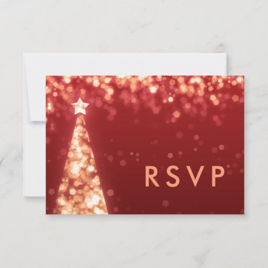 Elegante feestelijke kerstbruiloft RSVP Gold (Achterkant)