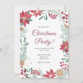 Elegante Feestelijke Kerstfeest Uitnodiging Kaart (Voorkant)