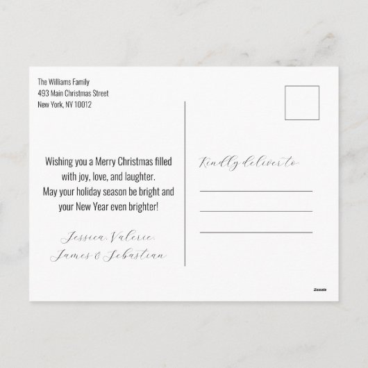 Elegante feestelijke kerstfotokrans feestdagenkaart (Achterkant)