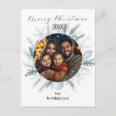 Elegante feestelijke kerstfotokrans feestdagenkaart (Voorkant)