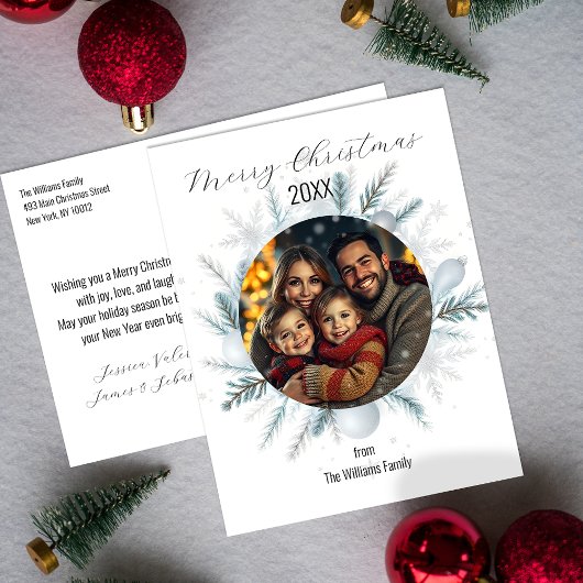 Elegante feestelijke kerstfotokrans feestdagenkaart