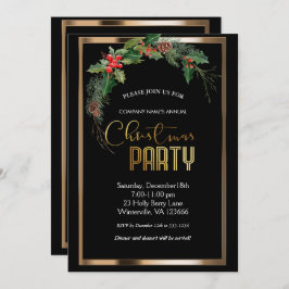 Elegante feestelijke kerstgouden uitnodiging