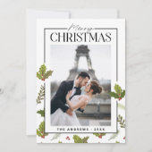 Elegante & feestelijke kerstpaar foto feestdagenkaart (Voorkant)