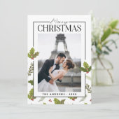 Elegante & feestelijke kerstpaar foto feestdagenkaart (Staand voorkant)