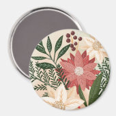 Elegante feestelijke kerstvakantie Poinsettia Magneet (Voorkant / Achterkant)