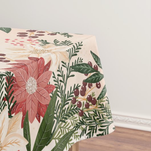 Elegante feestelijke kerstvakantie Poinsettia Tafelkleed (Voorbeeld)