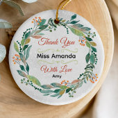 Elegante feestelijke leraar kerst krans keramisch ornament