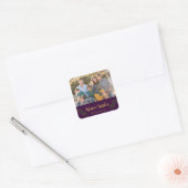 Elegante feestelijke loof warme wensen vakantie fo vierkante sticker (Envelop)