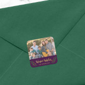 Elegante feestelijke loof warme wensen vakantie fo vierkante sticker