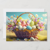 Elegante feestelijke mand van paaseieren feestdagenkaart (Voorkant)