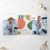 Elegante feestelijke Ornament vakantie begroeting  Drieluik Wenskaart (Binnen)