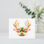 Elegante feestelijke rendiergewei |Moderne kerst Briefkaart (Staand voorkant)