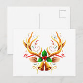 Elegante feestelijke rendiergewei |Moderne kerst Briefkaart (Voorkant / Achterkant)
