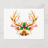 Elegante feestelijke rendiergewei |Moderne kerst Briefkaart (Voorkant)