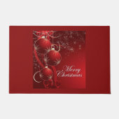 Elegante feestelijke rode en gouden vrolijke kerst deurmat (Voorkant)