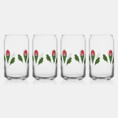 Elegante feestelijke rode, groene Abstracte Rozen Blikvorm Glas (Achterkant)