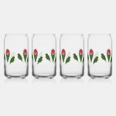 Elegante feestelijke rode, groene Abstracte Rozen Blikvorm Glas (Links)