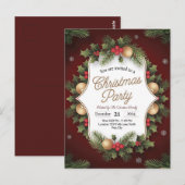 Elegante Feestelijke Uitnodiging van het Kerstmisf (Voorkant / Achterkant)