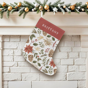 Elegante feestelijke vakantie Poinsettia Grote Kerstsok