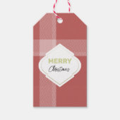 Elegante feestelijke vrolijke kerst Tartan Bourgon Cadeaulabel (Voorkant)