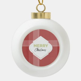 Elegante feestelijke vrolijke kerst Tartan Bourgon Keramische Bal Ornament
