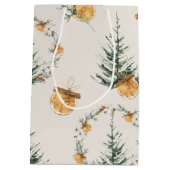 Elegante feestelijke warme winterse Waterverf mono Medium Cadeauzakje (Achterkant)