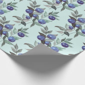 Elegante feestelijke Waterverf Blauwe bessen op bl Cadeaupapier (Hoek)
