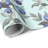 Elegante feestelijke Waterverf Blauwe bessen op bl Cadeaupapier (Rol Hoek)