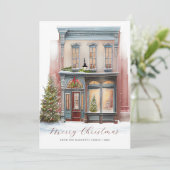 Elegante feestelijke Waterverf foto Vrolijk kerstf Feestdagenkaart (Staand voorkant)