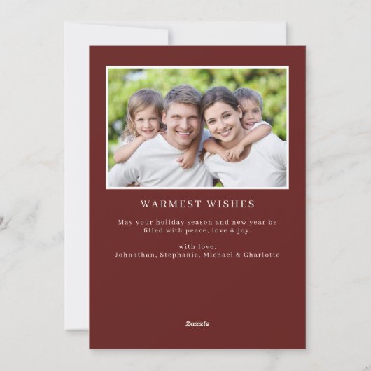 Elegante feestelijke Waterverf foto Vrolijk kerstf Feestdagenkaart (Achterkant)