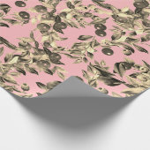 Elegante feestelijke Waterverf Gold Beige Berries  Cadeaupapier (Hoek)