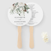 Elegante feestelijke winter evergreen bruiloft pro handwaaier (Voorkant en achterkant)