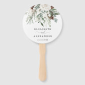 Elegante feestelijke winter evergreen bruiloft pro handwaaier (Voorkant)